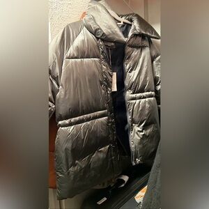 Metallic Gray Puffer Jacket